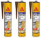 Lot de 3 mastics colle multi-usages SIKA Sikaflex 11 FC Purform - Marron - 300 ml