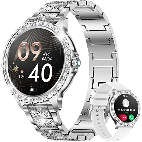 LIGE Smartwatch Damen mit Telefonfunktion, 1.32 Diamant Fitnessuhr Damen für mit Schlafmonitor, SpO2, Pulsuhr, Blutsauerstoff, Menstruationszyklus, Smart Watch Armbanduhr für IOS Android
