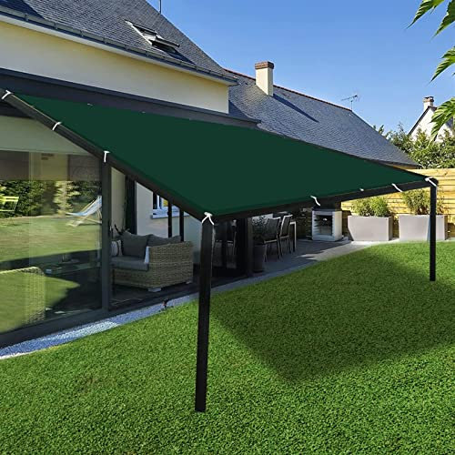 Rectangulaire Toile Solaire 4x5M Tissus Respirant Rectangulaire Toile pour Pergola avec kit d'installation Robuste pour Jardin & terrasse, Vert Foncé