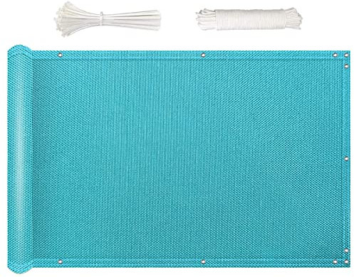 NKADNB Balkonverkleidung 130x900cm Balkon Sichtschutz Balkonverkleidung Windschutz Wetterfest Blickdichte Zaunblende Sichtschutz für Zaun Balkon Terrassen Garten Swimming Pool, Blau