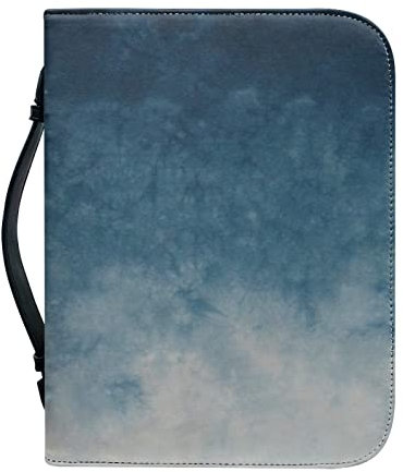 Kuiaobaty Grauer Farbverlauf, PU-Leder, Buchhülle, Kunstleder-Bibelschutz mit Griff, christliche Kunst, Geschenke für Mutter, Vater