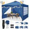 COBIZI faltpavillon 3x3,pavillon 3x3 wasserdicht stabil Winterfest,mit 4 Seitenteilen,4 Sandsäcke und Entlüftung,UV Schutz 50+,pop up pavillons faltbar partyzelt 3x3m für Outdoor Garten(Blau