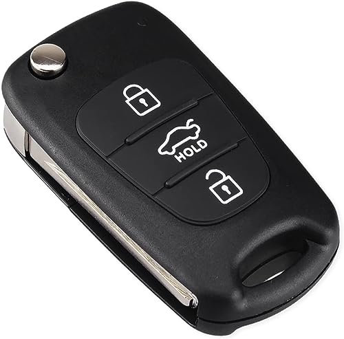 HooRLZ Hyundai Schlüsselgehäuse für Hyundai i20 i30 i35 iX20 iX35 Kia Ceed Rio Soul Picanto Sportage Sorento, Autoschlüssel Hyundai i30, Ersatzschlüssel Kia Picanto, Fernbedienung Kia - 3 Tasten