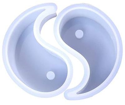 Lot de 2 moules en silicone pour bougie 3D Tai Yin Yang pour fabrication de bougies, savon, fondant, décorations d'intérieur, 2 moules en résine Yin Yang pour bougies 3D tai