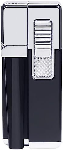 2 In 1 Set Metal Lighter With Pipe Foldable Portable Folding Lighter Open Flame Men's Smoking Gadget For Camping BBQ Kitchen,Silver,Serene16