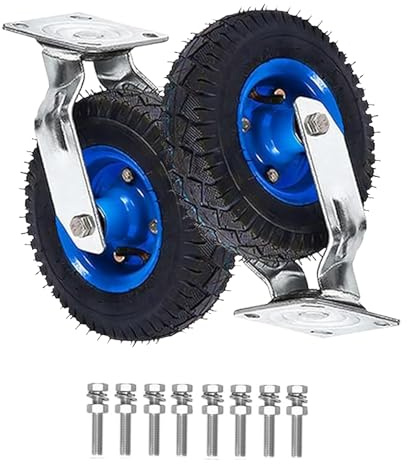 Luftreifen gummi Rollen, Möbel Lenkrolle, Mit Bremse Schwerlastrollen, Schubkarren Transportrolle, 2 Stück, 15cm 20cm 25cm, Bockrolle, industrierollen schwerlast, Geeignet für jeden Boden