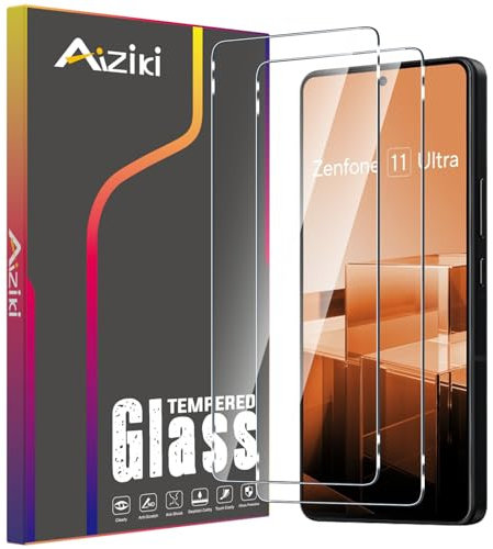 Aiziki Verre Trempé pour Zenfone 11 Ultra, Lot de 2, Film Protection Écran, (0,33mm HD Ultra Transparent) Dureté 9H Glass vitre protection pour Zenfone 11 Ultra