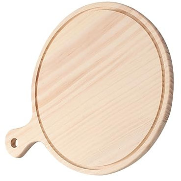 Cabilock 1 Pc Bandeja De De Madera Pasteles De Café Cáscara De Pizza De De Pizza De Madera Bandeja Para Cortar Pizza Tabla De Paletas De Pizza Tortita Simple De Frutas