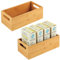 mDesign caisse de rangement pour la cuisine – boite en bois pratique avec poignées – boite en bambou pour rangement d'ustensiles de cuisine – 30,5 cm x 15,2 cm x 10,2 cm - lot de 2 – couleur nature