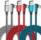 USB C Charger Cable 3Pack 1M+1.8M+3M USB Type C Charger Cable Fast Charging Right Angle USB C Cable Nylon Braided for Samsung Galaxy S21 S20 S10 S9 S8 Note 10 9 8,Huawei P40 P30 P20,Xiaomi,Google Pixe