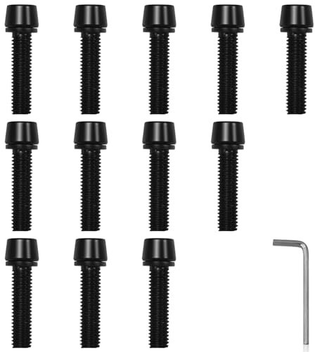 xiaoxiaozhijia 12 Pcs Boulons de Potence de Vélo,M5 x 20 mm Vis à Tête Hexagonale,Vis pour Velo Route pour Guidon/Cage de Bouteille/Collier de Tige de Selle/Vis de Cadre Arrière (M5x20mm)