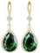 Linawe Ohrringe Grün Smaragdgrün Grüne Ohrringe Modeschmuck, Tropfen Ohrringe Gold, Schmuck Set Goldene Ohrringe Damen, Ohrringe Hängend Schleifen Ohrringe Kristall Diamant