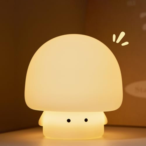 Umikk Pilz-Nachtlicht für Kinder, Nettes Nachtlicht für Kinder, Wiederaufladbare LED Nachtlicht Kinder Timer, Squishy Silikon Pilz Touch Lichter für Kleinkind Zimmer Dekor