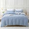 SOULFUL Housse de Couette 240x260 Coton, Bleu Clair Ensembles de Housse de Couette avec Fermeture Éclair, 100% Coton Lavé, Texture Lin, Parure de Lit 240x260 Coton avec 2 Taie d'oreiller 65x65 cm