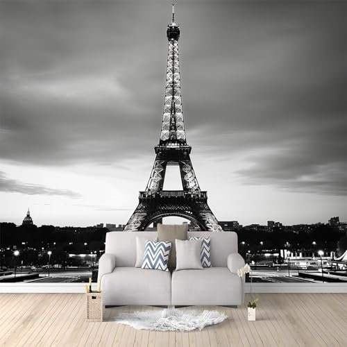 Stadtnachtansicht Paris Frankreich Eiffelturm Art Fototapete Malerei 200x140 cm Grau Tapete Fototapeten Vlies Tapeten, Vliestapete Wandtapete Moderne Wand Schlafzimmer Wohnzimmer Wand tapete