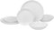 Queensway Home & Dining 12/24pc White Opal Glass Dinner Set - Dishwasher, Microwave, Freezer Safe, Elegant Plates & Soup Bowls - Multiple Design Options for Every Occasion