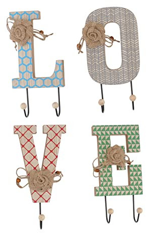 Warmhm 4stücke Wandhaken Aus Dekorative Buchstabenhaken Für Kleidung Und Accessoires Vielseitige Und Stilvolle Wandmontage Für Flur Und Wohnzimmer