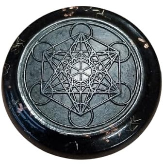 Orgonit Orgonit Handy-Amulett heilige Geometrie diverse Modelle, Blume des Lebens, Metatron, Merkaba, Shri Yantra, Spirale | Edelstein Heilstein Deko (Metatron (H2))