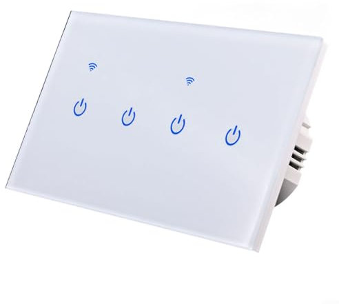 WiFi Touch Switch White,Smart Light Switch,WiFi Dimmer Switch,Smart Home,Control Your Home Appliances And Lights Remotely And Conveniently(5 Gang-White)