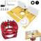 Frästisch für Oberfräse Einlegeplatte Set, OberfräSentisch und Tischfräsmaschine, Router Table, Planfräsvorrichtung, Maximum Lift 51mm, TischfräSe zum Nuten Zapfenschneiden BesäUmen(Gold+Rot)