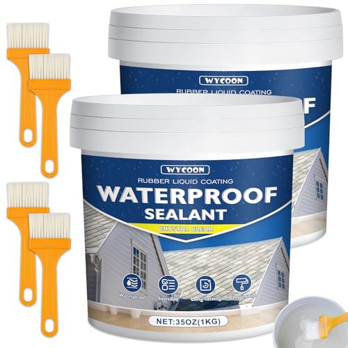 2 KG Transparentes Wasserdichtes Beschichtungsmittel, Wasserdichte Isolier-Dichtstoff-Emulsion, Wasserdicht Dichtmasse, Invisible Waterproof Agent für Badezimmer, Fliesen, Dach,Wände Anti-Leckage