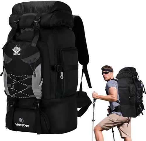 Snorthy 80L Wanderrucksack für Herren Damen Wasserdichter Trekkingrucksack Reiserucksack Groß Leicht Outdoorrucksack Outdoor Daypack für Klettern Wandern Radfahren Camping Bergsteigen Reisen
