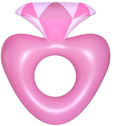 HeySplash Pool schwimmt, Aufblasbare Diamant Ring Pool Float, Große Verlobungsring Floatie für Bachelorette Party, Herz Geformt Swim Tube See Strand Hochzeit Dekoration Spielzeug Floß Erwachsene, Rosa