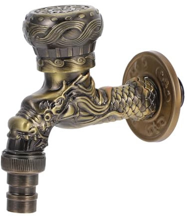 HOMSFOU Wall Mounted Antique Brass Faucet with Antifreeze Function Spigot Design for Bathroom Kitchen Use Vintage Outdoor Indoor Water Tap for Cold Climates