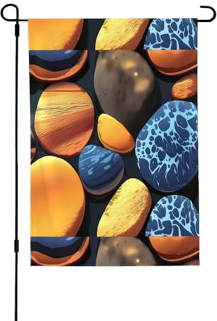 Bandiera con ciottoli gialli. Adatto per uso interno ed esterno, perfetto per casa, giardino, eventi e manifestazioni patriottiche.