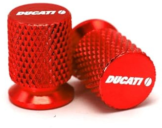 Motorrad-Ventileinsatzabdeckung Für Ducati Motorrad CNC Aluminium Reifenventil-Abdeckkappe Zubehör Hypermotard 950 939 821 796 SP 1100 2007–2020(Red)