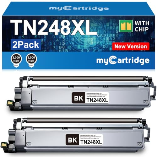 TN248XL 2er-Pack hohe Reichweite für Brother MFC-L3760CDW DCP-L3560CDW | 2x TN248XL schwarz Kompatibel mit Brother MFC-L3740CDW und DCP-L3520CDW, Nachfüllpackung für schwarze Tonerkartusche