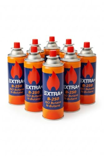 ALL4SALE - Cartucho de Gas B-250 ISO Butane N-Butane para Hornillo y Cocina Portátil, 227gr, Uso Camping y Exterior (8)