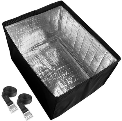 Klimaanlagen Abdeckung Außen 70x47x57cm, Winterfeste Schutzhülle mit Alu-Beschichtung, Thermo Isolierung gegen Schnee, Regen & Kälte, Heavy Duty Abdeckhaube Schwarz