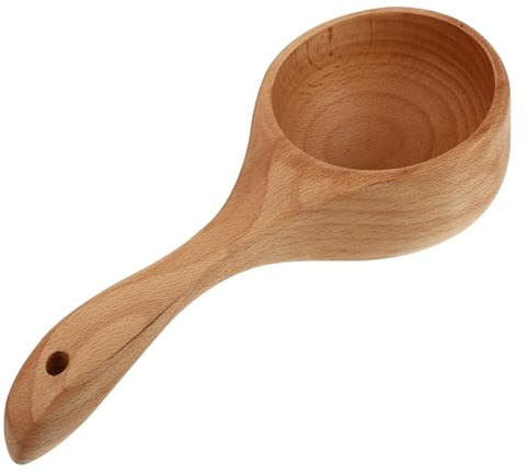 CHILDWEET Cuillère de sauna en bois de hêtre naturel avec poignée lisse, truelle d'eau de bain facile à utiliser pour sauna et bien-être dans la salle de sauna