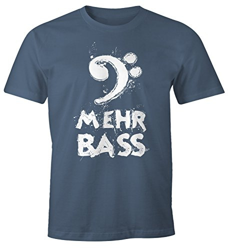 MoonWorks Herren T-Shirt Mehr Bass Musik Party