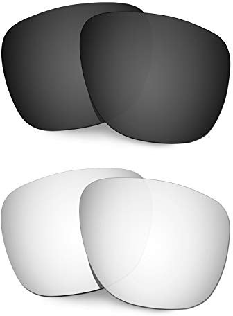 HKUCO Ersatz-Brillengläser für Oakley Crossrange XL OO9360 Schwarz/Titan Sonnenbrille