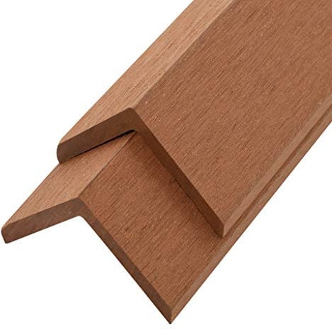vidaXL 5x Cornière Terrasse WPC Marron Clair Bordure Plancher Baguette d'Angle