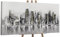 YS-Art XXL Abstrakt Acryl Gemälde auf Leinwand handgemalt Megapolis Wandbilder Wohnzimmer Moderne Großstadt Skyline Wohndekor Bilder Büro echte Kunst 160x80 cm