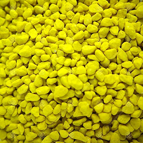 GardenersDream Coloured Aquatic Gravel - Premium Natural Bottom Fish Tank Stones (5kg, Yellow)