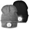 Unisex 4 LED Lighted Beanie Cap, USB Rechargeable Running Hat Super Bright Hands Free Headlight Torch Hat, Headlamp Hat for Running Hiking，Gifts for Dad Men Women