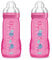 Mam Easy Active, Pack de Deux Biberons avec Tétine, Couleurs Assorties, 330 ml