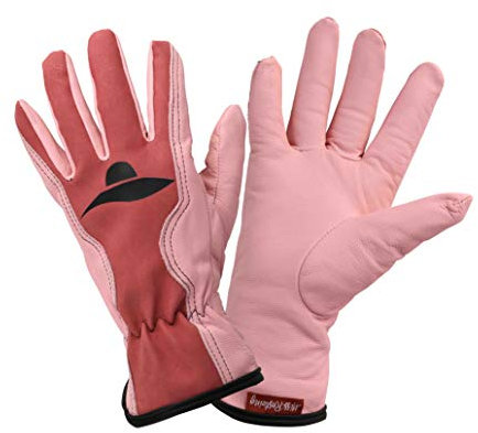 ROSTAING Miss – Paar Gartenhandschuhe für Damen, Barbie-Rosa – aus Leder mit modischem & raffiniertem Look – ideal für alle Arbeiten zum Beschneiden, Pflanzen und Jäten – Farbe Barbie Rose