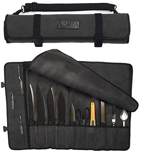 Asaya Canvas Knife Roll (Grey)