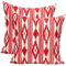 TRESMESTRES Sofa Kissenbezüge - Mediterranes Design, Lebendige Farben, Ikat-Muster - Deko Kissenbezüge Boho, Lässig und Modern - Kissenbezüge 50x50 cm - Rot, 2er Set
