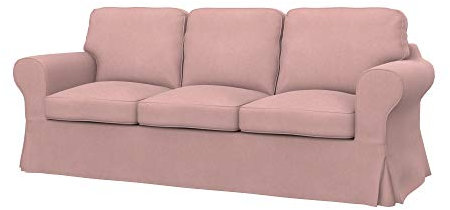 Soferia Sofabezug Kompatibel Mit EKTORP 3er-Sofa Sofaüberzug Sofaüberwurf Sofaschoner Cover Einfache Reinigung Allergiefrei Wasserabweisend Majestic Velvet Rosa