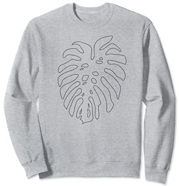 One Line Zeichnung Monstera Deliciosa Blatt Pflanze Kunst Sweatshirt