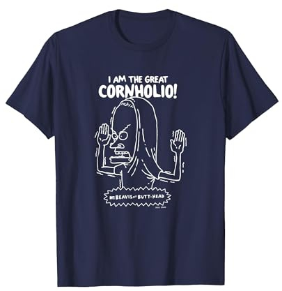 Beavis and Butt-Head Great Cornholio Outlined Sketch T-Shirt, Herren, Marineblau, XL