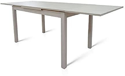 Dmora Ausziehbarer Esstisch, Moderner Tisch mit Verlängerungen, Ausziehbare Konsole, cm 80x130 / 210h76, Farbe Asche weiß