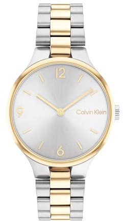 Calvin Klein Analog Quarzuhr für Damen mit Silbernes Edelstahlarmband - 25200128