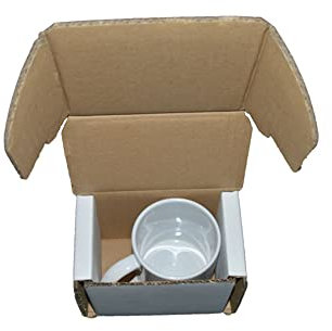 25 Pack White Smash Proof Shipping Boxes for Mugs Small Cardboard Postal Mailing Boxes Easy Folding Gift Box (15x11x9.5cm)